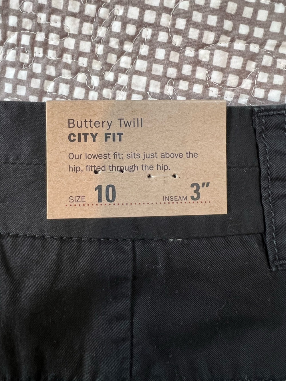 NWT JCrew Factory Buttery Twill Chino shorts in Black, Size 10 - Picture 4 of 7
